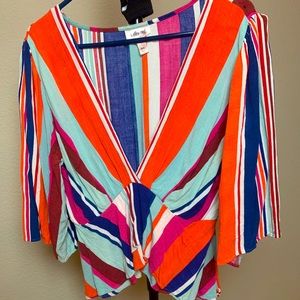 Willow & Root striped colorful top-M